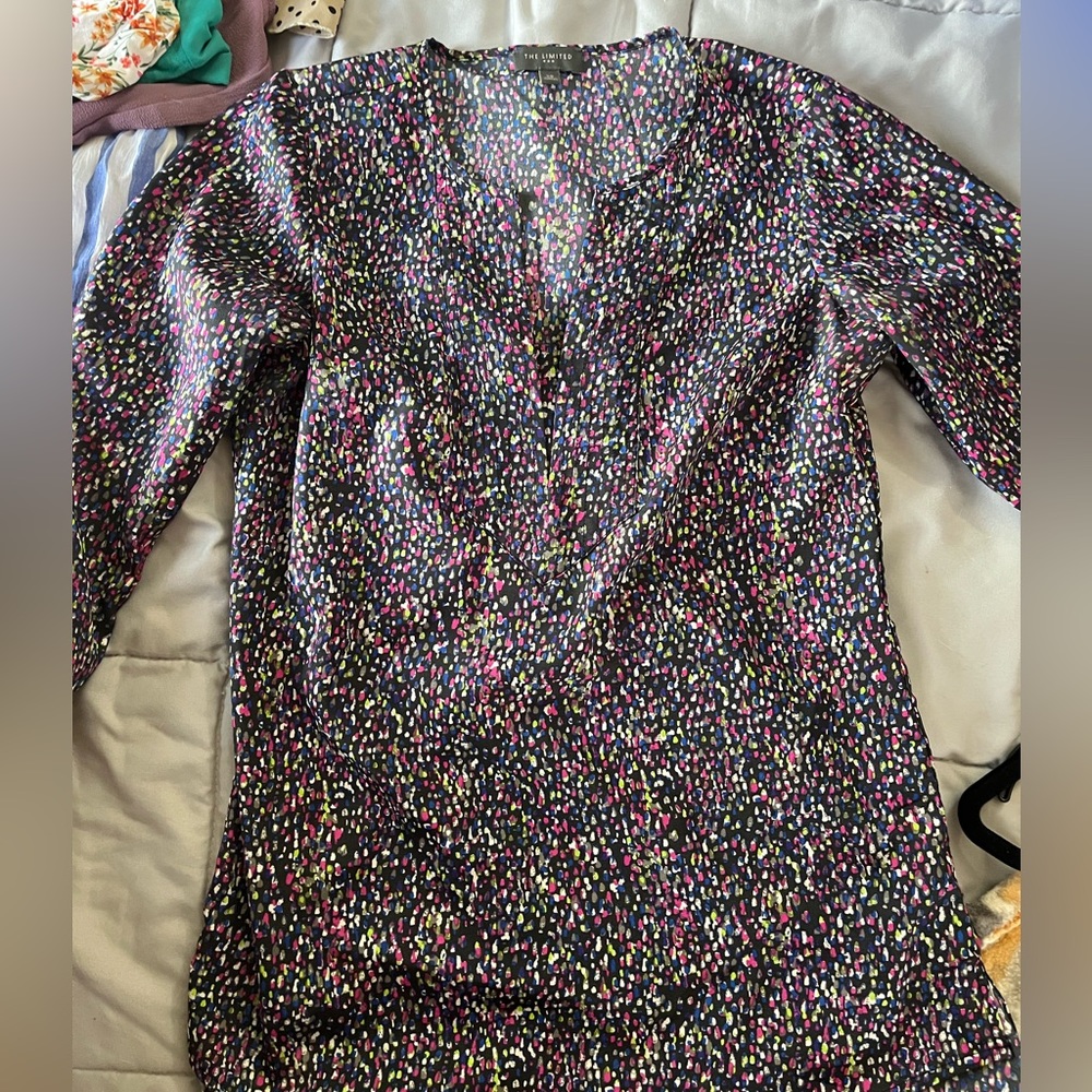 The Limited multicolor confetti blouse top. Size XS